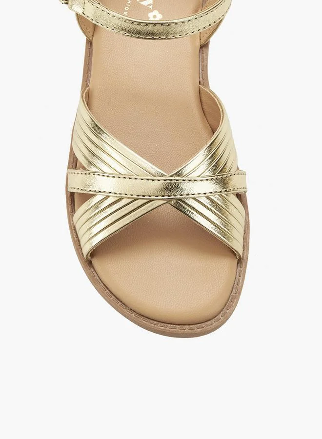 Little Missy Gold Girls Criss-Cross Sandals for Women | Best Price UAE